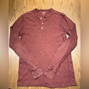 J. Crew Long Sleeve Henley T-Shirt Garment-Dyed
